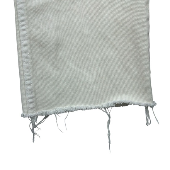 Reformation Fawcett Crop Wide Leg Jeans Size 24 Ivory Raw Hem - Picture 5 of 11